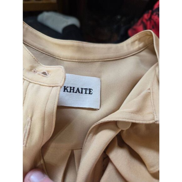 Khaite Callen Nude Silk Ruffle Front Georgette dress sz XS - Picture 3 of 8